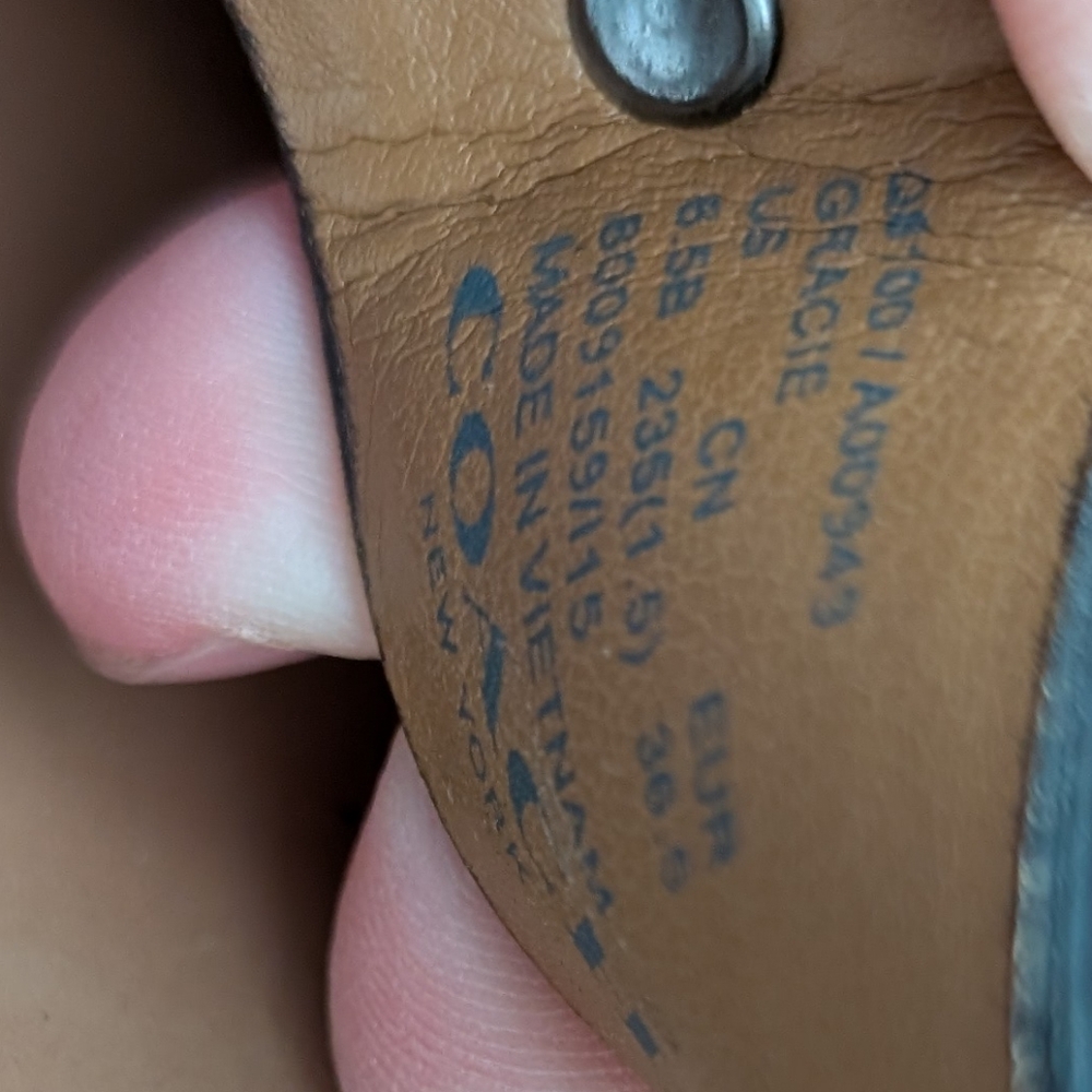 Coach Black and Tan Leather Sandals - Picture 3 of 3